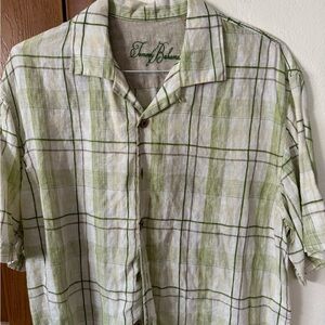 Tommy Bahama Green Plaid Men's Shirt L